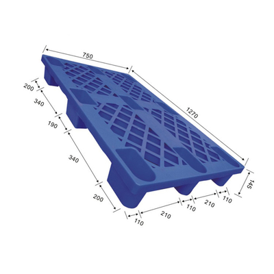 1270x750 Stackable πλαστική παλέτα ανακυκλωμένο HDPE 1500Kg στατική