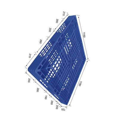 1200Kg δυναμικός HDPE παλετών αποθηκών εμπορευμάτων πλαστικός μπλε ευπροσάρμοστος χειρισμός