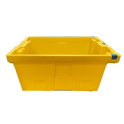 100% HDPE κίτρινο κινούμενο πλαστικό κλουβί 600 X400 Χ 275mm βαρέων καθηκόντων ανθεκτικό κιβώτιο της ΕΕ