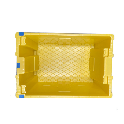 100% HDPE κίτρινο κινούμενο πλαστικό κλουβί 600 X400 Χ 275mm βαρέων καθηκόντων ανθεκτικό κιβώτιο της ΕΕ