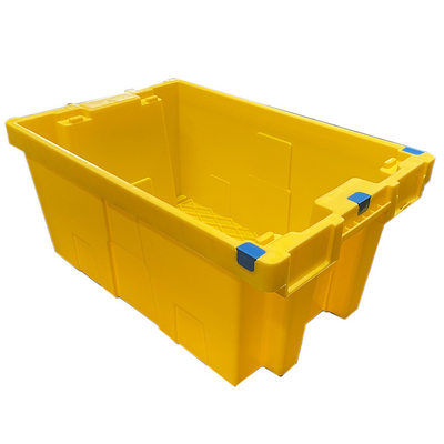 60 X 40 X 27.5cm HDPE κίτρινα πλαστικά κινούμενα Nestable πλαστικά κλουβιά κλουβιών