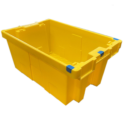 60 X 40 X 27.5cm HDPE κίτρινα πλαστικά κινούμενα Nestable πλαστικά κλουβιά κλουβιών