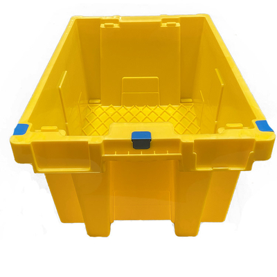 HDPE κίτρινα Nestable πλαστικά βαρέων καθηκόντων Stackable κινούμενα κλουβιά κλουβιών