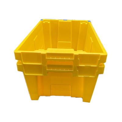 HDPE κίτρινα Nestable πλαστικά βαρέων καθηκόντων Stackable κινούμενα κλουβιά κλουβιών