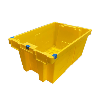 Κίτρινο HDPE πλαστικό κινούμενο κλουβί 60 X 40 X 27.5cm Nestable επαναχρησιμοποιήσιμος