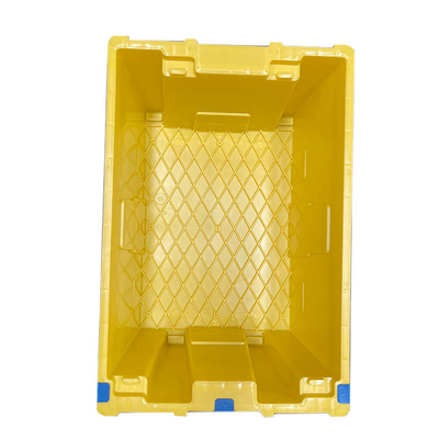 Κίτρινο HDPE πλαστικό κινούμενο κλουβί 60 X 40 X 27.5cm Nestable επαναχρησιμοποιήσιμος