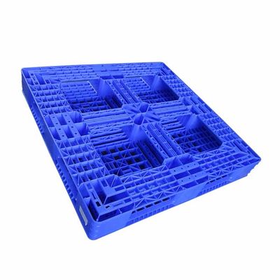 Μπλε ενιαία πλαστικές παλέτες πλευράς 1100 X 1100 για HDPE αποθεμάτων αποθηκών εμπορευμάτων