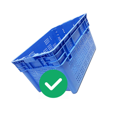 HDPE ο μπλε πλαστικός κινούμενος βαθμός θαλασσινών φορτίων κλουβιών 50Kg αέρισε Nestable