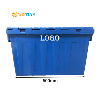 ISO9001 πλαστικά λογιστικά HDPE κιβωτίων συνημμένα 60L εμπορευματοκιβώτια διανομής καπακιών
