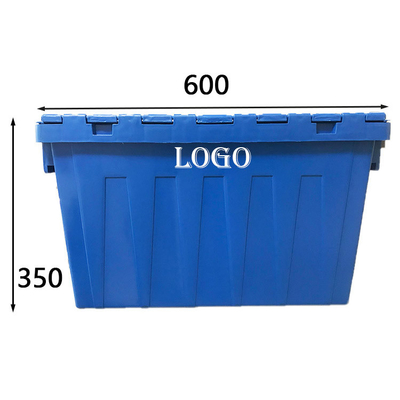 Nestable μεγάλα πλαστικά στέλνοντας HDPE κιβωτίων μπλε επαναχρησιμοποιήσιμα κινούμενα δοχεία φορτίων 50Kg