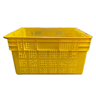 600 X400 Χ HDPE χρώματος κλουβιών φρούτων 315mm πλαστικά κίτρινα κινούμενα κλουβιά