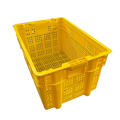 600 X400 Χ HDPE χρώματος κλουβιών φρούτων 315mm πλαστικά κίτρινα κινούμενα κλουβιά